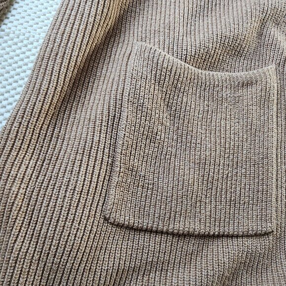 Old Navy Womens Ribbed Open-Front Cardigan Sweater Xxl Light Brown Cotton Blend - Picture 6 of 12